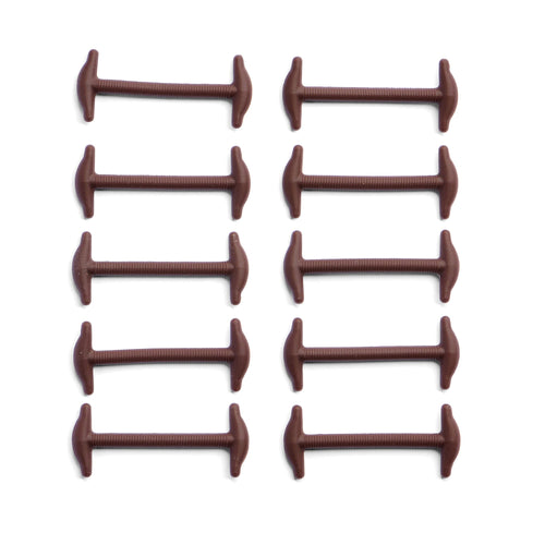 Brown No Tie Elastic Silicone Dress Shoe Laces