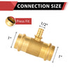 1" x 1" x 1/2" Copper Press x Copper Pressx PEX Crimp Brass Tee (Lead Free)