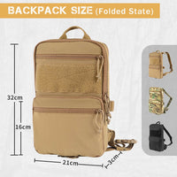 Votagoo D3 Flat Pack 2.0 Tactical Expandable Backpack Multi-purposed MOLLE Pack Camo