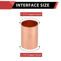 1-1/4" Copper Coupling, No Stop Plumbingsell