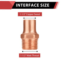 10 Pcs 1-1/2" C X MNPT Copper Male Adapter at Wholesale Price