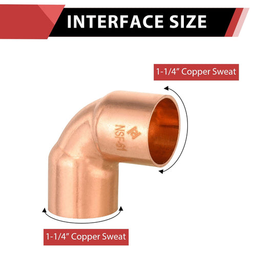 10 Pcs 1-1/4" 90º Short Radius Copper Elbow at Wholesale Price