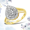 14K Yellow and White Gold 1.00 Cttw Round and Baguette-Cut Diamond Ballerina Cocktail Ring (H-I Color, SI2-I1 Clarity)