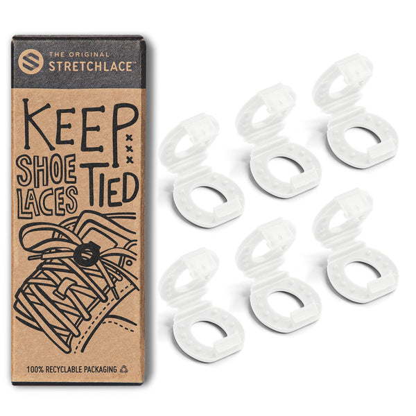 White Knot Bow Clip Shoelace Accessory The Original Stretchlace