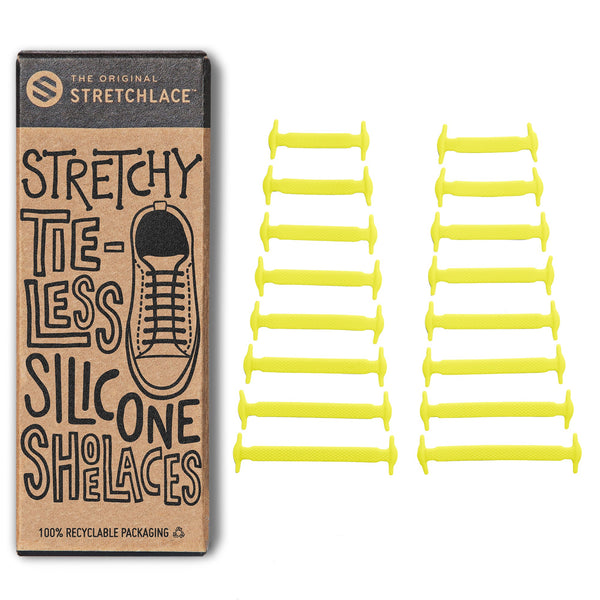 Yellow Stretchy Tieless Silicone Elastic Shoelaces | 16 Straps The Original Stretchlace