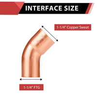 1-1/4" FTG x Copper 45° Street Elbow Plumbingsell