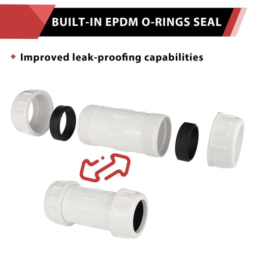 10 Pcs 2-1/2" PVC Compression Coupling