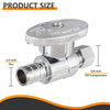1/2" PEX Crimp x 3/8" OD Compr. Straight Stop Valve, 1/4 Turn (Lead Free) Plumbingsell