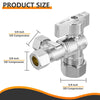1/2" NOM (5/8" OD) Inlet x 3/8" OD Outlet x 3/8" OD Outlet Split Angle Stop Valve, 1/4 Turn (Lead Free)