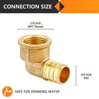 30 Pcs PEX-B Crimp 3/4" PEX x 3/4" Female Threaded Elbow (Lead Free)