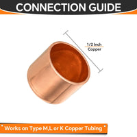 1/2" Solder Copper Pipe End Cap (Plug) Plumbingsell