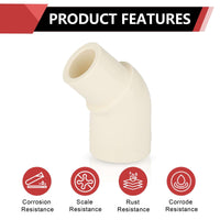 1/2" CPVC CTS 45° Street Elbow (Spigot x Socket)