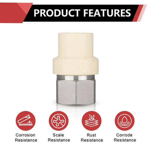 1/2" CPVC x Female Stainless Steel Adapter (Lead Free)