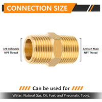 3/8" Male NPT Brass Hex Connector