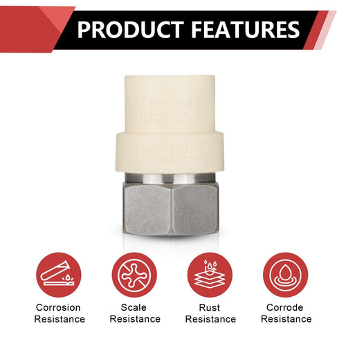 3/4" CPVC x Female Stainless Steel Adapter (Lead Free)