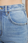Moon Curve Raw Hem Crop Jeans HJ129