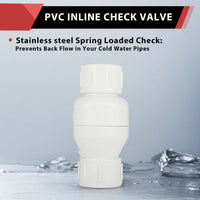 10 Pcs 3/4" PVC In-Line Check Valve