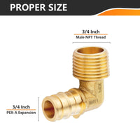 PEX A Expansion 3/4" PEX x 3/4" Male NPT Elbow (Lead Free) Plumbingsell