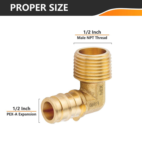 PEX A Expansion 1/2" PEX x 1/2" Male NPT Elbow (Lead Free) Plumbingsell