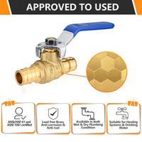 10 Pcs 1/2" PEX Expansion Ball Valve, Blue (Lead Free) Plumbingsell