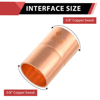 5/8" Copper Coupling With Rolled Stop Plumbingsell