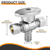 1/2" PEX Crimp x 3/8" OD Compr. x 3/8" OD Compr. Dual Outlet Angle Stop Valve, 1/4 Turn (Lead Free) Plumbingsell