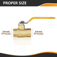 3/4" FNPT Ball Valve, Yellow (Lead Free) Plumbingsell
