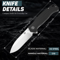 The Wild Trail Folding Pocket Knife Giftset for Men and Women (Silver and Black)