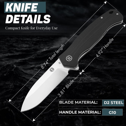The Wild Trail Folding Pocket Knife Giftset for Men and Women (Silver and Black)