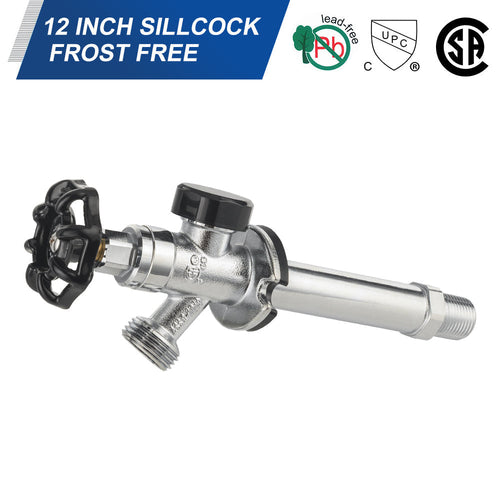 10 Pcs 1/2" MIP x 3/4" Hose Bibb, 6" Anti Siphon Frost Free Sillcock