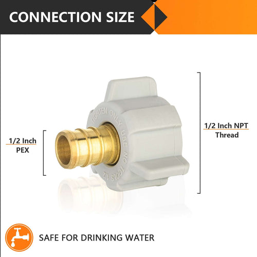 PEX-B Crimp 1/2" x 1/2" Female NPT Swivel Adapter (Lead Free) Plumbingsell