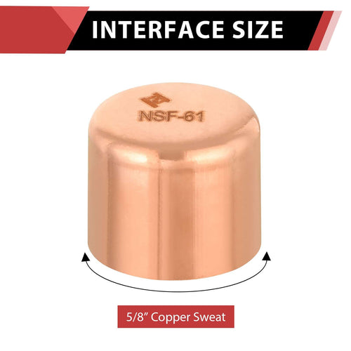 5/8" Solder Copper Pipe End Cap (Plug) Plumbingsell