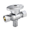 1/2" PEX Crimp x 3/8" OD Compr. x 3/8" OD Compr. Dual Outlet Angle Stop Valve, 1/4 Turn (Lead Free) Plumbingsell