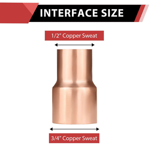 3/4" x 1/2" Reducing Copper Coupling Plumbingsell