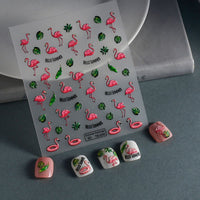 Summer Flamingo Nail Art Stickers