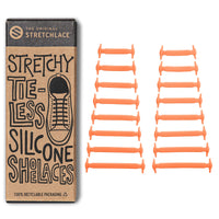 Orange Stretchy Tieless Silicone Elastic Shoelaces | 16 Straps The Original Stretchlace
