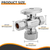 5/8" OD Compr. x 3/8" OD Compr. x 3/8" OD Compr. Dual Outlet Angle Stop Valve, 1/4 Turn (Lead Free) Plumbingsell
