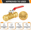 10 Pcs 1/2" Push Fit Ball Valve, Red (Lead Free)