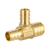 PEX-B Crimp 3/4" PEX x 1/2" PEX x 1/2" PEX Reducing Tee (Lead Free) Plumbingsell