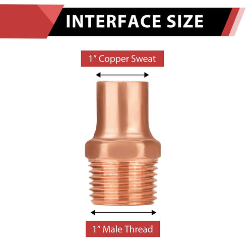 1" C x MNPT Copper Male Adapter Plumbingsell
