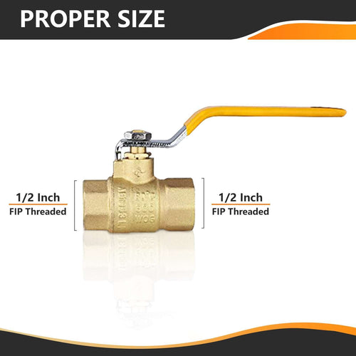 10 Pcs 1/2" FNPT Ball Valve, Yellow (Lead Free) Plumbingsell