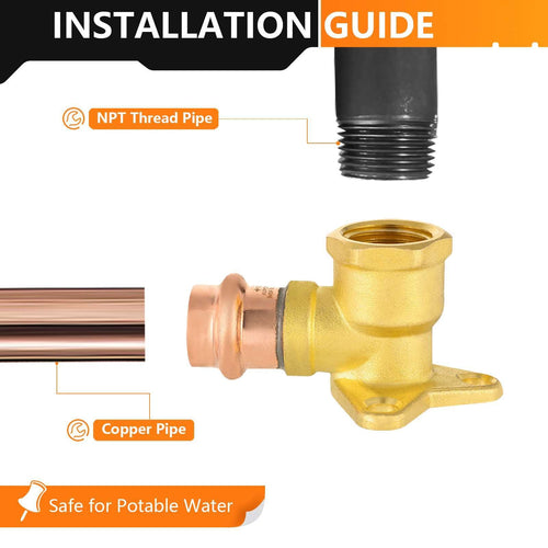 1/2" Press Copper Drop Ear Elbow (Lead Free)