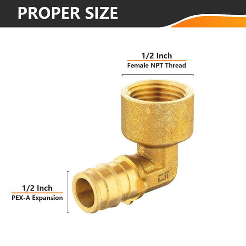 PEX A Expansion 1/2" PEX x 1/2" Female Elbow (Lead Free) Plumbingsell