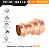 1" x 3/4" Copper Press x Press Coupling NO Stop (Lead Free) Plumbingsell