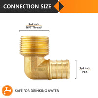 PEX-B Crimp 3/4" PEX x 3/4" Male Threaded Elbow (Lead Free) Plumbingsell