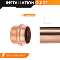 30 Pcs 1" Press Copper Cap (Lead Free)