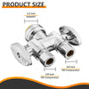10 Pcs 1/2" Push Connect x Dual 3/8" OD Compr. Compr. Straight Stop Valve, 1/4 Turn (Lead Free) Plumbingsell