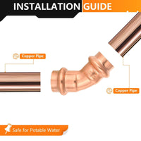 1/2" Press Copper 45° Elbow (Lead Free)