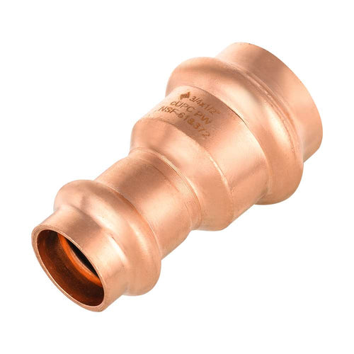 3/4" x 1/2" Copper Press x Press Coupling NO Stop (Lead Free) Plumbingsell