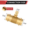 3/4" x 3/4" x 1/2" Copper Press x Copper Press x PEX Expansion Brass Tee (Lead Free)